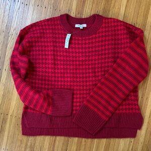 Madewell Red Patterned Knit Sweater